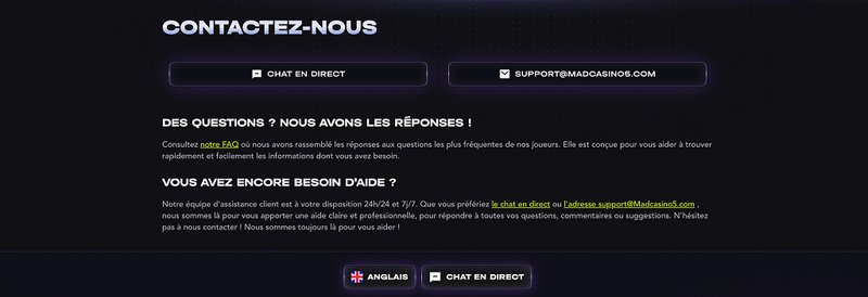 Découvrez les Meilleures Offres de Mad Casino en Ligne en France à France